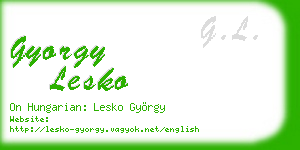 gyorgy lesko business card