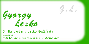 gyorgy lesko business card